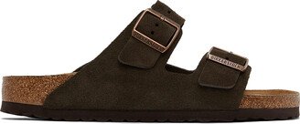 Brown Narrow Suede Soft Footbed Arizona Sandals