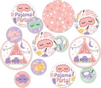 Big Dot of Happiness Pajama Slumber Party - Girls Sleepover Birthday Party Giant Circle Confetti - Party Decorations - Large Confetti 27 Count