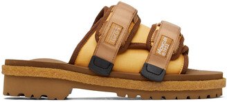 2 Moncler 1952 Orange & Tan Moto Mountain Sandals