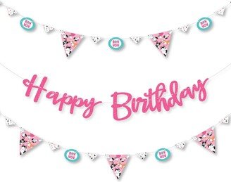 Big Dot Of Happiness Pawty Like a Puppy Girl Dog Letter Banner Decoration - Happy Birthday