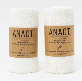 Anact Hemp and Organic Cotton Fast Drying Wash Towel 2pk - White