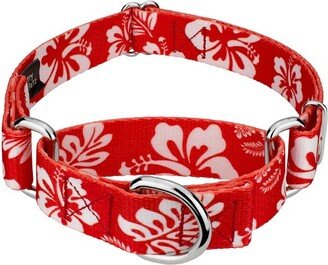 Country Brook Petz Red Hawaiian Martingale Dog Collar (5/8 Inch, Small)