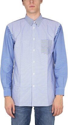 Curved Hem Striped Shirt