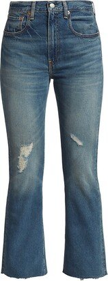 Jaclyn High-Rise Distressed Slim-Kick Jeans