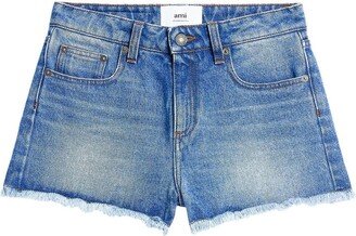 Frayed Denim Mini Shorts