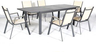 Pacific Casual Key Largo 7pc Aluminum Sling Dining Set with Extension Dining Table