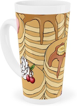 Mugs: Flapjack Stack Tall Latte Mug, 17Oz, Beige