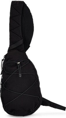 Nylon Crossbody Rucksack in Black