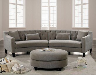 Brezovo Transitional Chenille Tufted Back Curved Sectional by Copper Grove
