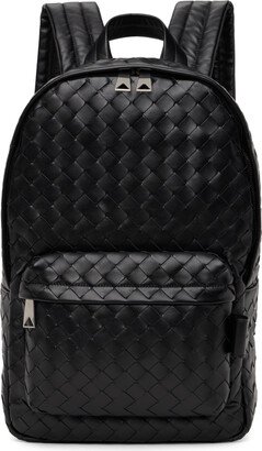 Black Intrecciato Leather Backpack