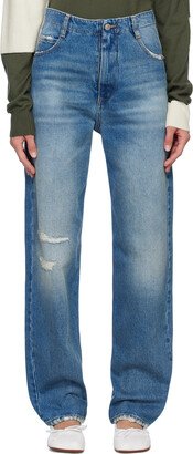 Blue Straight-Leg Jeans-AD