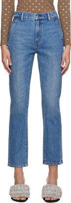 Blue Stovepipe Jeans