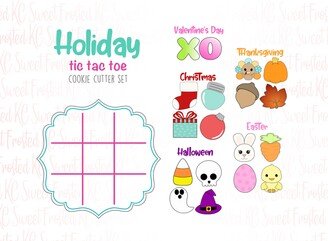 Holiday Tic Tac Toe Cookie Cutters - 19Pc Set