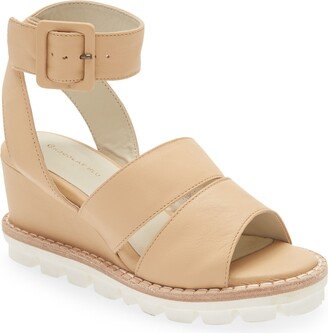 Track Sole Ankle Strap Wedge Sandal