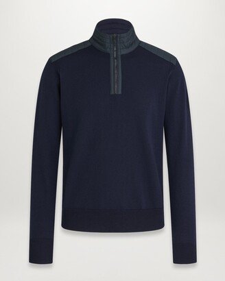 Merino Wool Kilmington Quarter Zip In Washed Navy