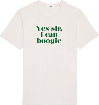 Fanclub Yes Sir I Can Boogie Oversized Retro Slogan T-Shirt - Vintage White