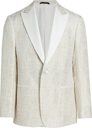 Silk-Lapel Textured Jacket