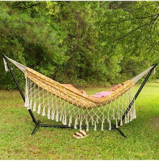 10' Bryant T-Spun Fringe Outdoor Fabric Hammock Dark Yellow