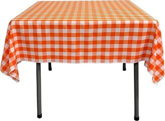 Gingham Checkered Square Tablecloth Orange & White, Choose
