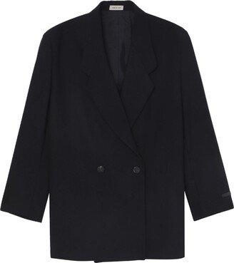 Double-Breasted Virgin Wool Blazer-AH