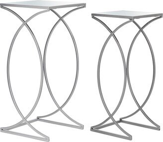 Metal with Glass Accent Table - Set of 2