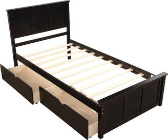 Platform Storage Bed with 2 drawers