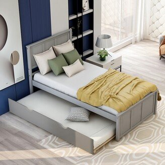 Twin Size Platform Bed with Twin Size Trundle