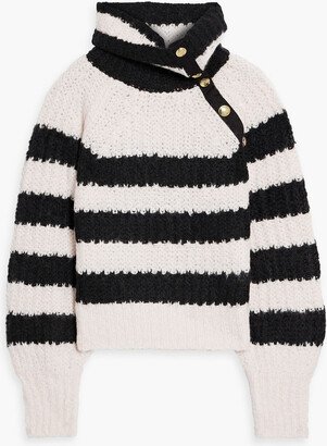 Striped knitted turtleneck sweater