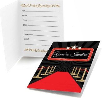 Big Dot of Happiness Red Carpet Hollywood - Fill In Movie Night Party Invitations (8 count)