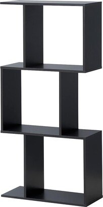 3 Tier Bookshelf S Shaped Bookcase Multifunctional Storage Rack