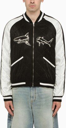 Black/white Shark Bomber jacket