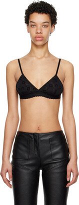 Black Moonogram Bra