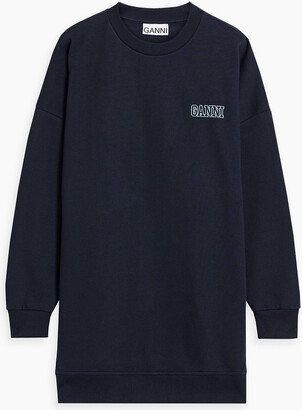 Embroidered cotton-blend fleece sweatshirt