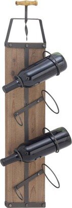 Industrial Wood Wall Wine Rack Brown - Olivia & May