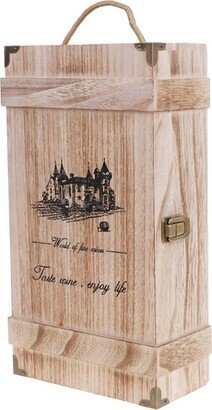 Red Wine Bottle Box Wood Carrier Storage Carrying Display Holder Gift