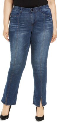 'Ab'Solution Itty Bitty High Waist Slit Hem Bootcut Jeans