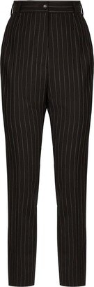 Striped Tailored High-Waist Trousers