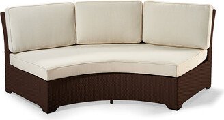 Palermo Armless Curved Sofa with Cushions in Bronze Finish