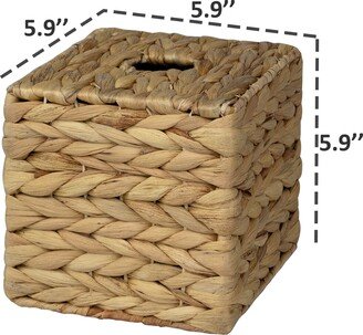 Hand Woven Tissue Box Cover Holder | Rustic Wicker Straw Paper Napkin Dispenser Organizer For Kitchen, Bathroom & Office