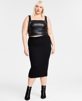 Trendy Plus Size Bodycon Jersey Midi Skirt, Created for Macy's