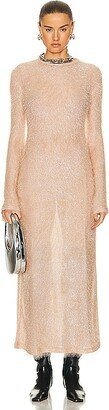 RABANNE Crystal Maxi Dress in Blush