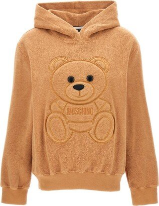 Teddy Bear-Motif Long-Sleeved Hoodie