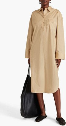 Oversized cotton-poplin midi shirt dress