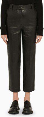 IVY OAK Laura black leather trousers