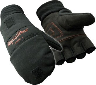 Men's Fleece Lined Fiberfill Insulated Softshell Convertible Mitten Gloves