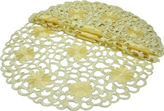 Daisy Splendor Round Doily - Set of 4, 16 x 16