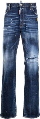 Bleached-Wash Design Jeans