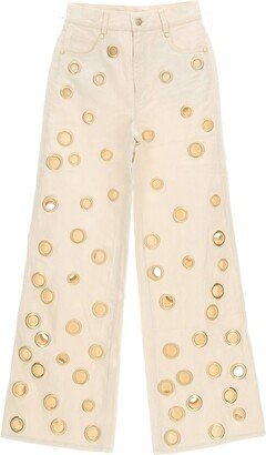 Jaiden High-Waist Eyelet Straight Jeans