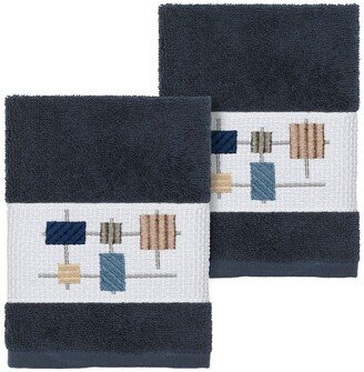 Khloe Embellished Washcloth - Set of 2 - Midnight Blue