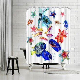 71 x 74 Shower Curtain, Tropical Sea Life by Suren Nersisyan